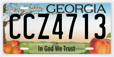 GA license plate CCZ4713