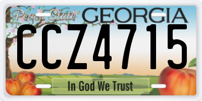 GA license plate CCZ4715