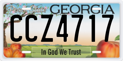 GA license plate CCZ4717