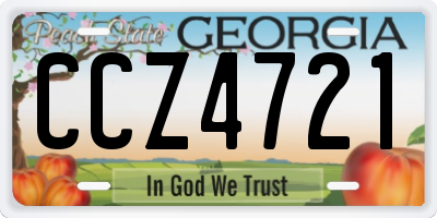 GA license plate CCZ4721