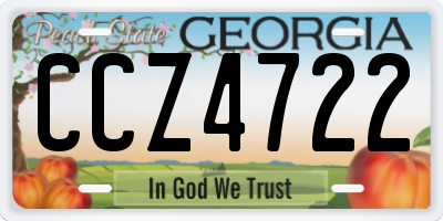 GA license plate CCZ4722