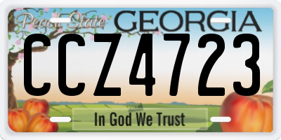 GA license plate CCZ4723