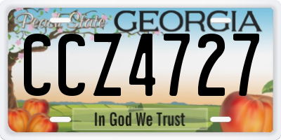 GA license plate CCZ4727