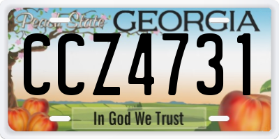 GA license plate CCZ4731