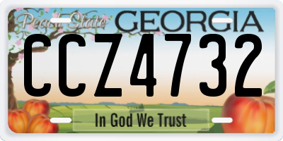 GA license plate CCZ4732
