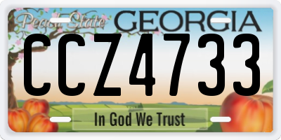 GA license plate CCZ4733