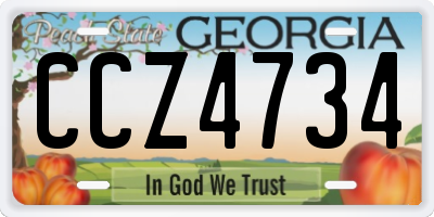 GA license plate CCZ4734