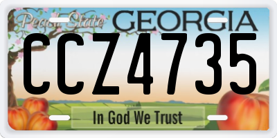 GA license plate CCZ4735