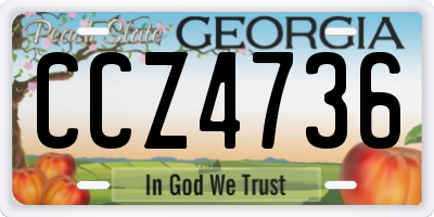 GA license plate CCZ4736