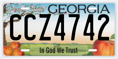 GA license plate CCZ4742