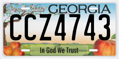 GA license plate CCZ4743