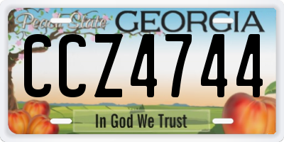 GA license plate CCZ4744