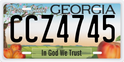 GA license plate CCZ4745