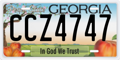 GA license plate CCZ4747