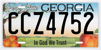 GA license plate CCZ4752