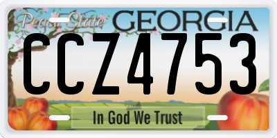 GA license plate CCZ4753