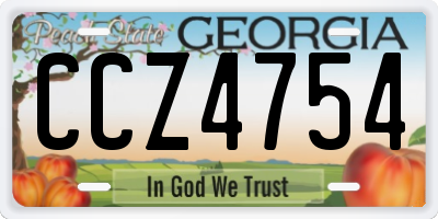 GA license plate CCZ4754