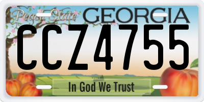 GA license plate CCZ4755