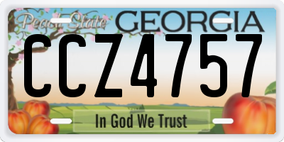 GA license plate CCZ4757