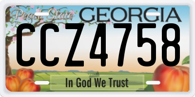 GA license plate CCZ4758