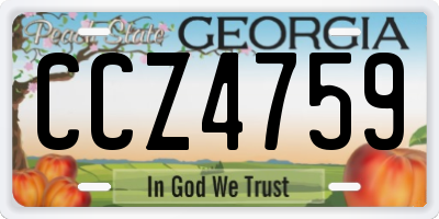 GA license plate CCZ4759