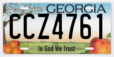 GA license plate CCZ4761
