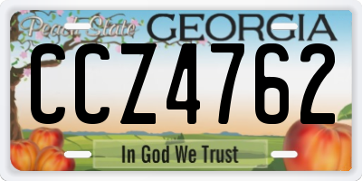 GA license plate CCZ4762