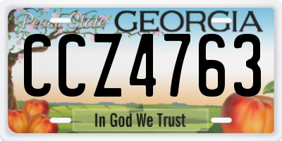 GA license plate CCZ4763