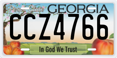 GA license plate CCZ4766