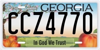 GA license plate CCZ4770