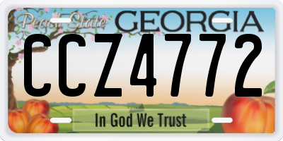 GA license plate CCZ4772