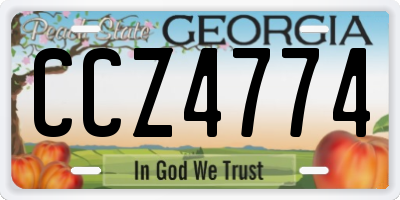 GA license plate CCZ4774