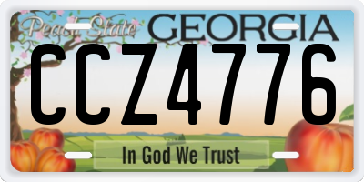 GA license plate CCZ4776