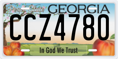 GA license plate CCZ4780