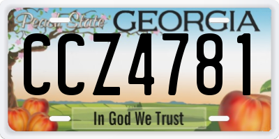 GA license plate CCZ4781