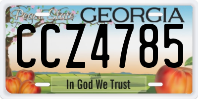 GA license plate CCZ4785