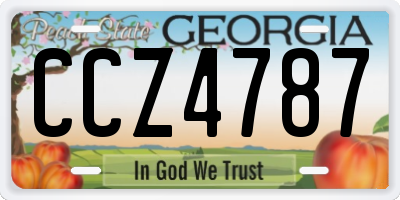 GA license plate CCZ4787