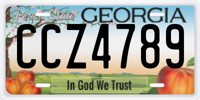 GA license plate CCZ4789