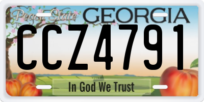 GA license plate CCZ4791