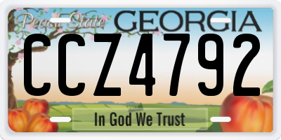 GA license plate CCZ4792