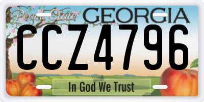 GA license plate CCZ4796