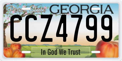 GA license plate CCZ4799