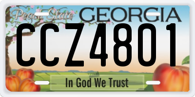 GA license plate CCZ4801