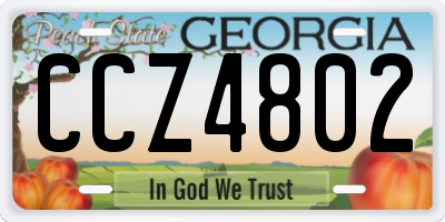 GA license plate CCZ4802