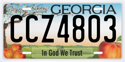 GA license plate CCZ4803