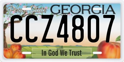 GA license plate CCZ4807