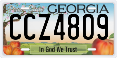 GA license plate CCZ4809