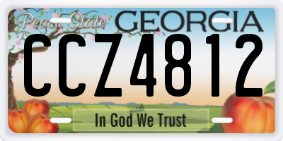 GA license plate CCZ4812
