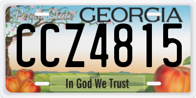 GA license plate CCZ4815