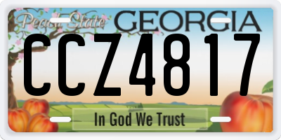 GA license plate CCZ4817
